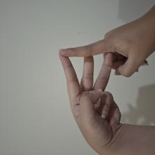 Isyarat fingerspelling huruf B